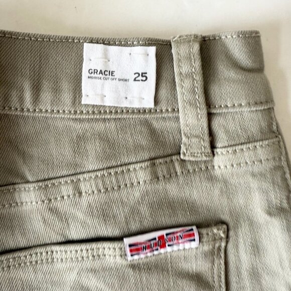 Hudson Womens Gracie Cut Off Shorts Size 25 Khaki Midrise Denim - Picture 8 of 10